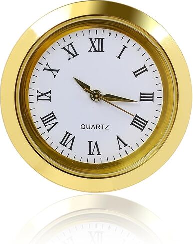 Mini 1-7/16" (37 mm) Roman Numeral Quartz Clock Insert, Fits 1-3/8" Hole, Button Battery Powered DIY Repair, Replacement for Crafts, Woodworking in Saudi Arabia