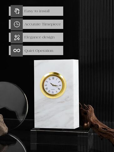 Mini 1-7/16" (37 mm) Roman Numeral Quartz Clock Insert, Fits 1-3/8" Hole, Button Battery Powered DIY Repair, Replacement for Crafts, Woodworking in Saudi Arabia