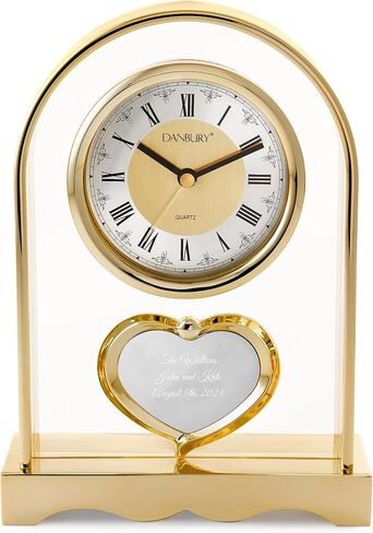 THINGS REMEMBERED Engraved Personalized Gold Tone Arch Heart Clock (Free Customization) in Saudi Arabia