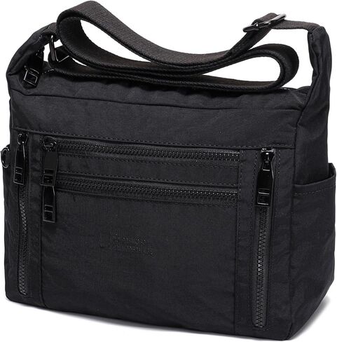 Haytijoe Nylon Crossbody Bags for Women Multi Pocket Lightweight Medium Messenger Satchel Shoulder Handbags Everyday Travel in Kuwait