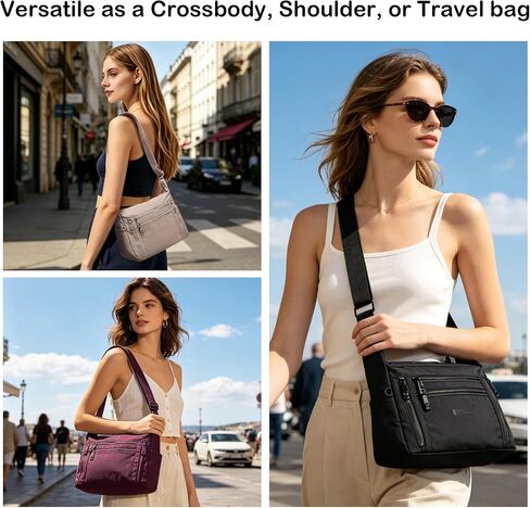 Haytijoe Nylon Crossbody Bags for Women Multi Pocket Lightweight Medium Messenger Satchel Shoulder Handbags Everyday Travel in Kuwait