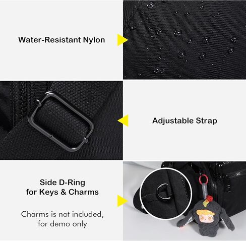 Haytijoe Nylon Crossbody Bags for Women Multi Pocket Lightweight Medium Messenger Satchel Shoulder Handbags Everyday Travel in Kuwait