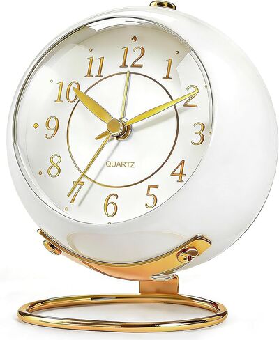 Analog Alarm Clock, Retro Small Desk Clock with Night Light, Cute Simple Design, Silent Non-Ticking, Battery Powered, Backlight Clock for Bedroom,Travel,Kitchen,Bedside Desktop Decor in Kuwait