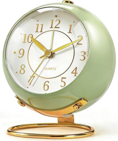 Analog Alarm Clock, Retro Small Desk Clock with Night Light, Cute Simple Design, Silent Non-Ticking, Battery Powered, Backlight Clock for Bedroom,Travel,Kitchen,Bedside Desktop Decor in Kuwait
