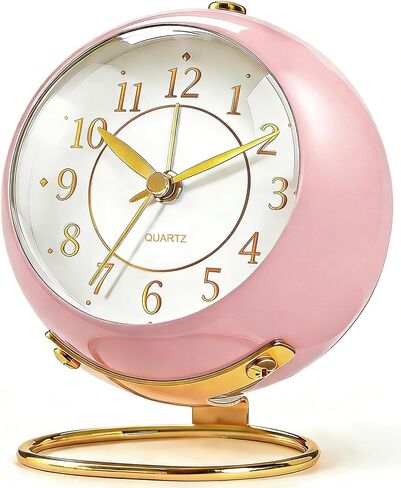 Analog Alarm Clock, Retro Small Desk Clock with Night Light, Cute Simple Design, Silent Non-Ticking, Battery Powered, Backlight Clock for Bedroom,Travel,Kitchen,Bedside Desktop Decor in Kuwait