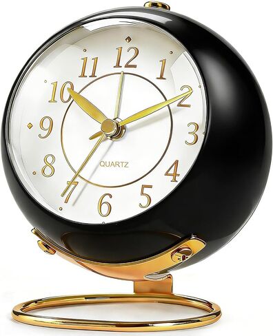 Analog Alarm Clock, Retro Small Desk Clock with Night Light, Cute Simple Design, Silent Non-Ticking, Battery Powered, Backlight Clock for Bedroom,Travel,Kitchen,Bedside Desktop Decor in Kuwait