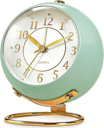 Analog Alarm Clock, Retro Small Desk Clock with Night Light, Cute Simple Design, Silent Non-Ticking, Battery Powered, Backlight Clock for Bedroom,Travel,Kitchen,Bedside Desktop Decor in Kuwait