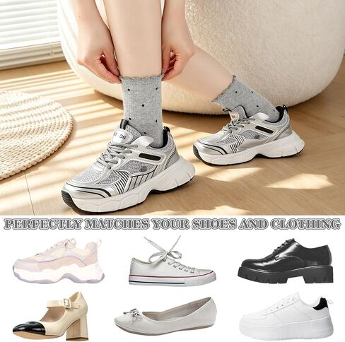 Woman's Ruffle Socks - 6 Pairs Cute Frilly Crew Sock with Bow Soft Cotton Breathable Lettuce Trim Ankle Socks for Women Girls Size 6-9 in Kuwait