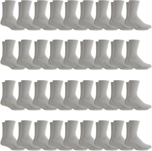 Yacht & Smith 36 Pairs of Crew Socks in Bulk, Mens Womens Wholesale Athletic Cotton Sock, Donations in Kuwait