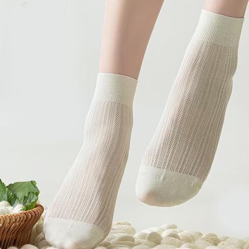 8 Pairs Mulberry Silk Socks Women's Summer Breathable Invisible Liner Socks Ultra-Thin No-Show Loafers in Saudi Arabia