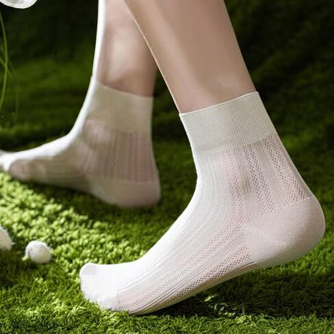 8 Pairs Mulberry Silk Socks Women's Summer Breathable Invisible Liner Socks Ultra-Thin No-Show Loafers in Saudi Arabia