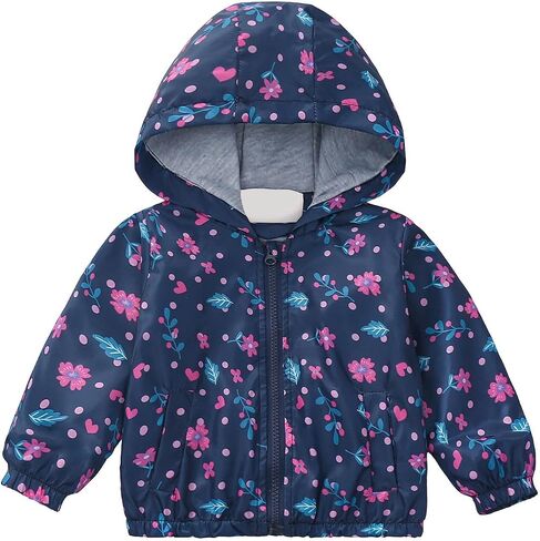 Kids Rain Jacket Windproof Long Sleeve Printed Zip Up Hooded Jackets Lightweight Outdoor Tactical Raincoats 1-9 Y in Kuwait