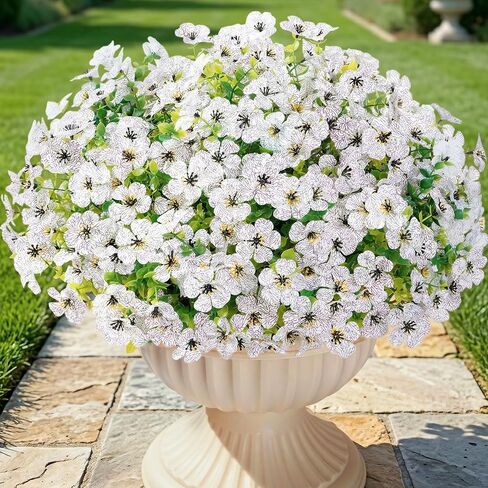 Lifewit Artificial Flowers for Outdoor Indoor, 12 Bundles Plastic Fake Flowers Daisy with Eucalyptus Leaves for Home Garden Decor, Porch, Window Box(Mix for Fuchsia Purple Yellow Red) in Kuwait