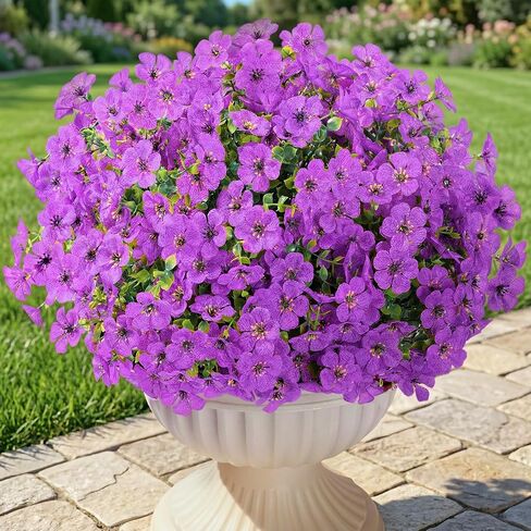 Lifewit Artificial Flowers for Outdoor Indoor, 12 Bundles Plastic Fake Flowers Daisy with Eucalyptus Leaves for Home Garden Decor, Porch, Window Box(Mix for Fuchsia Purple Yellow Red) in Kuwait