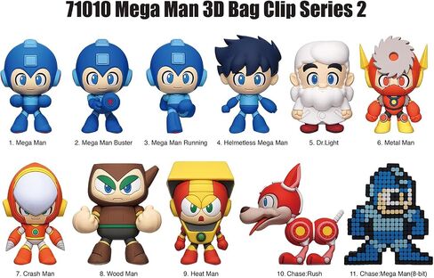 Mega Man Series 2 – 5" Collectible Bag Clip – Blind Bag (ONE Random Figure) – Video Game Character Keychain/Backpack Accessory | Official Licensed Merchandise in Kuwait