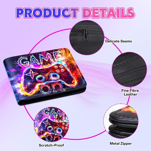Kids Wallets for Boys, Cool Wallet for Teen Boys, Leather Bifold Wallets with Coin Pocket ID Window for Kids Boys Teenager in Saudi Arabia