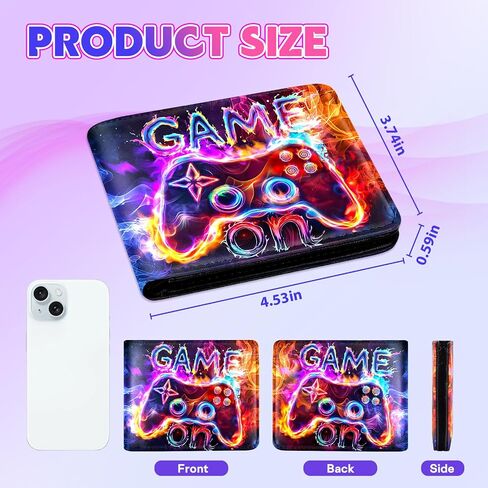 Kids Wallets for Boys, Cool Wallet for Teen Boys, Leather Bifold Wallets with Coin Pocket ID Window for Kids Boys Teenager in Saudi Arabia