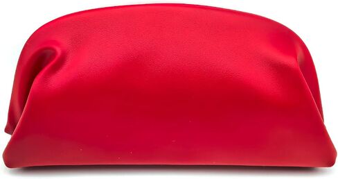 Wrinkle Cloud Formal Clutch Purse for Women with Metal Chain, Minimalist Solid Color Daily Shoulder Bag, Inner Snap Closure in Kuwait