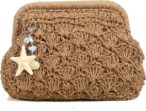 MYHOZEE Straw Clutch Purses for Women Woven Dumpling Crossbody Purse Small Raffia Shoulder Handbag Summer Beach Vacation Bag in Saudi Arabia