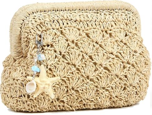 MYHOZEE Straw Clutch Purses for Women Woven Dumpling Crossbody Purse Small Raffia Shoulder Handbag Summer Beach Vacation Bag in Saudi Arabia
