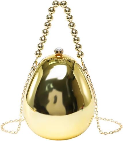 Women Acrylic Egg Shaped Evening Bag Sparkly Clutch Purse Trendy Marble Handbag Shoulder Bags for Party Cocktail in Kuwait