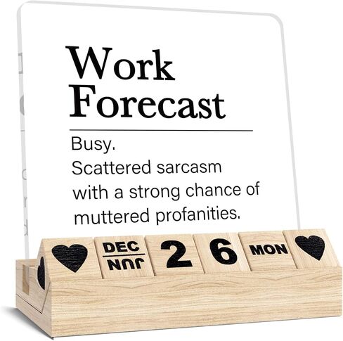Inspirational Gifts Calendar - Thank You Appreciation Gifts for Women Man, Wooden Block Calendar Desk Sign for Friends Coworker Employee Staff Manager Teacher Motivational Office Decor Accessories in Saudi Arabia