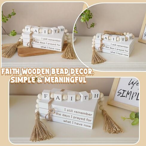 Farmhouse White Fake Decorative Books for Home Office Decor - Religion Christian Faith Aesthetic for Living Room, Console Table, Bookshelf, Tv Stand, Entryway in Saudi Arabia