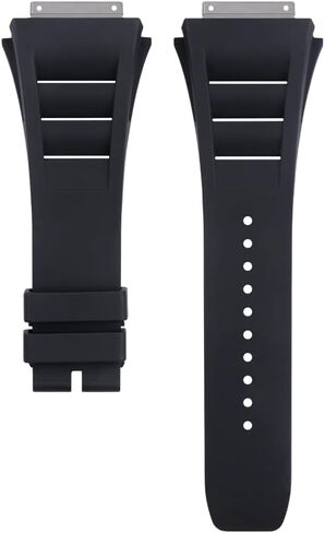 25mm Screw Fitting Black Silicone Rubber Watch Band Strap Compatible with Richard Mille RM035-25mm Richard Mille Watch Band in Saudi Arabia