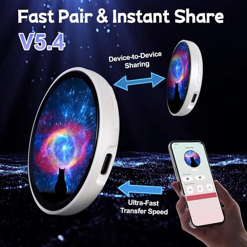 Digital Badge Pin with Touch Screen & HD Display - Smart E-Badge for GIF/Video Playback, Multi-Photo Slideshow - Electronic Badge Keychain for Backpacks, Cyberpin Gift for Panini World Cup in Saudi Arabia