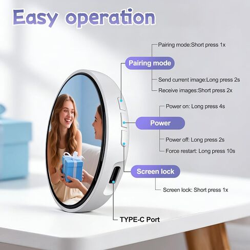 Digital Badge Pin with Touch Screen & HD Display - Smart E-Badge for GIF/Video Playback, Multi-Photo Slideshow - Electronic Badge Keychain for Backpacks, Cyberpin Gift for Panini World Cup in Saudi Arabia