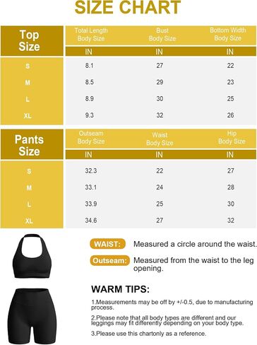 Women 2 Piece Yoga Set Halter Sports Bra and High Waisted Biker Shorts Workout Outfit for Gym in Kuwait