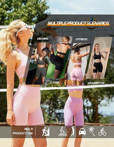 Women 2 Piece Yoga Set Halter Sports Bra and High Waisted Biker Shorts Workout Outfit for Gym in Kuwait