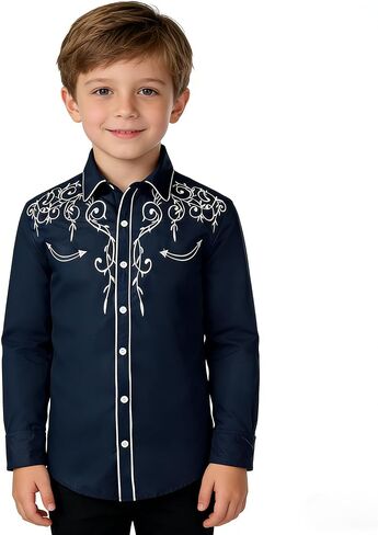 Kid Western Cowboy Shirts Casual Button Down Costume for Boys in Kuwait
