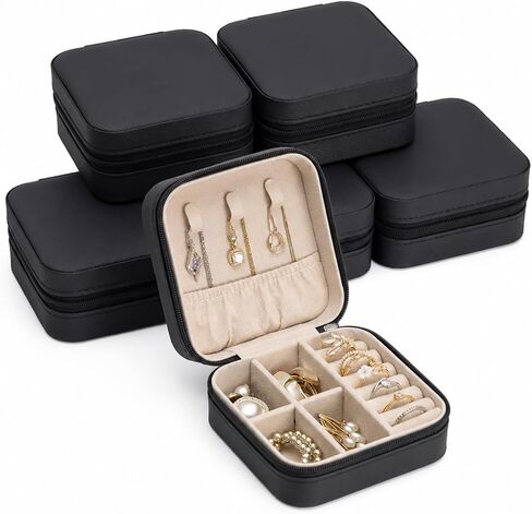 Homde Travel Jewelry Case for Women: 6-Pack Bridesmaid Gift Set - Small Jewelry Box for Rings Earrings Necklaces - Bulk Group & Team Gifts Party Favors Retirement & Graduation (White) in Saudi Arabia
