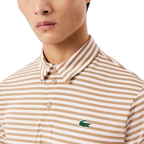 قميص بولو جولف مخطط فائق الجفاف للرجال من Lacoste in Kuwait