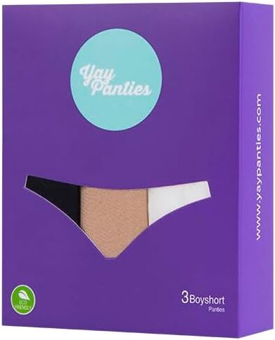 Seamless Boyshort Panty 3-Pack – No Show, Soft Invisible Fit – Black, Nude & White – Medium Rise Women’s Underwear (XS–XL) in Kuwait