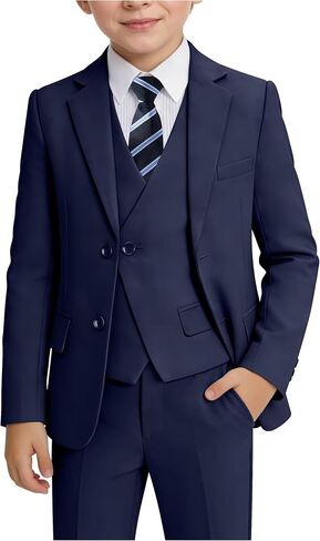 Boy Suits 5 Piece Kids Suit Slim Fit Tuxedos for Teen Ring Bearer Outfit Wedding Toddler Suit Set with Shirt Tie in Saudi Arabia