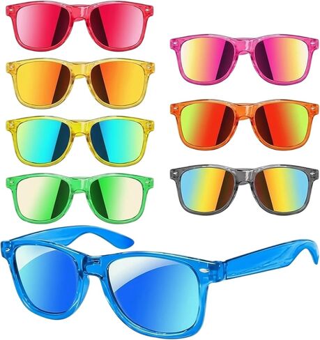 Kids Sunglasses Party Favor, 8-Pack Party Glasses for Kids, Kids Sunglasses Bulk with Colorful Frames, Sunglasses Pack for Boys and Girls, Protection and Fashionable Designs for Outdoor Activities in Saudi Arabia