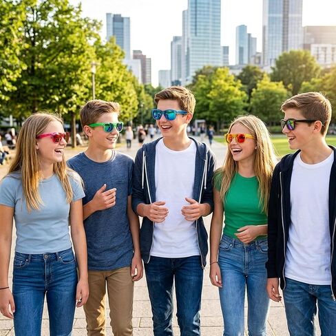 Kids Sunglasses Party Favor, 8-Pack Party Glasses for Kids, Kids Sunglasses Bulk with Colorful Frames, Sunglasses Pack for Boys and Girls, Protection and Fashionable Designs for Outdoor Activities in Saudi Arabia