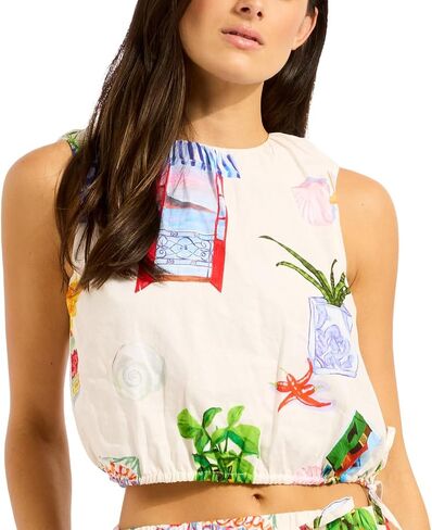 Seafolly Women's Standard Drawcord Waist Top in Kuwait