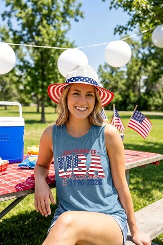 250 Anniversary USA Tank Top Women American Flag Patriotic Sleeveless Shirt 1776-2026 250th Birthday Tops in Saudi Arabia