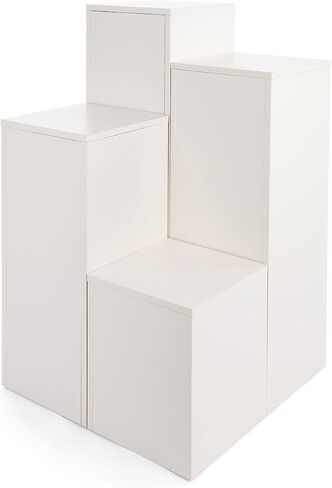 مجموعة عرض بقاعدة طويلة من Displays2go، أربعة أحجام، هيكل من ألواح الحبيبات، لمسة نهائية من الميلامين - أبيض (WDCUBEWHT0) in Kuwait