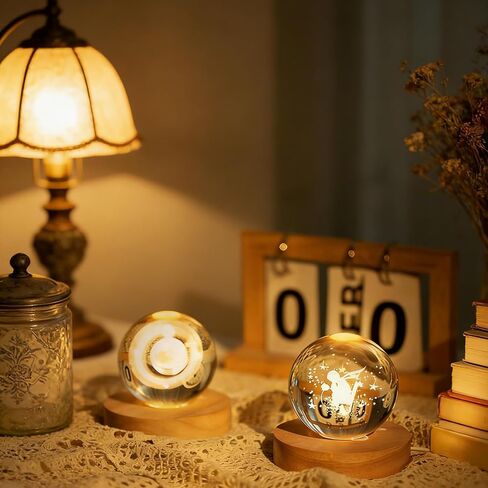 2Pcs USB Powered LED Light Base with Switch - Round Display Stand for Crystal, Glass Art, Resin & 3D Art, Compact Illuminated Holder for Home Decor in Kuwait