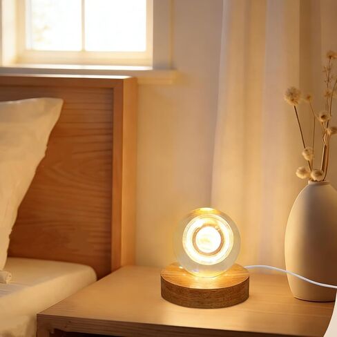2Pcs USB Powered LED Light Base with Switch - Round Display Stand for Crystal, Glass Art, Resin & 3D Art, Compact Illuminated Holder for Home Decor in Kuwait