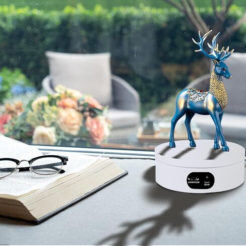Rotating Display Stand, 360 Degree Motorized Tumbler Display Turner for Photography Products, Spinning Display Stand,Turner For Tumblers for Glitter Cups Lazy Susan 4.72" 4.4lb Load White in Saudi Arabia