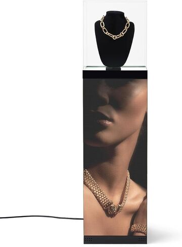 Displays2go Digital Pedestal Display Case with 34" LED Screens & Illuminated Surface – NovaStar Media Player (DD031GVB) in Kuwait