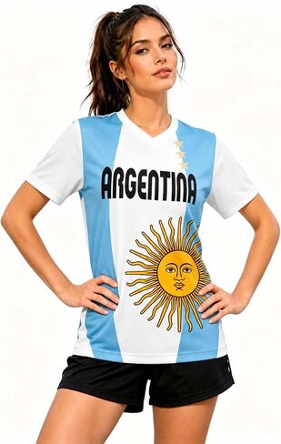 Soccer Cup 2026 Jersey Shirts for Women National Jersey Soccer Mom Shirts V Neck Short Sleeve Top Game Day Outfit S-2XL in Kuwait