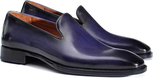 Men's Genuine Leather Loafers Hand-Dyed Leather Sole Slip-On Dress Shoes in Saudi Arabia