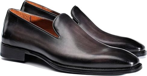 Men's Genuine Leather Loafers Hand-Dyed Leather Sole Slip-On Dress Shoes in Saudi Arabia