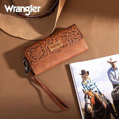 Wrangler Vintage Satchel Tote Handbag and Western Tooling Wallets for Women in Kuwait